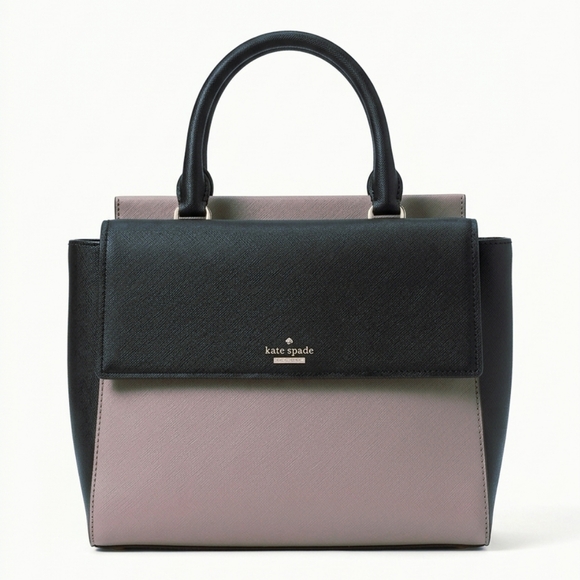 kate spade Handbags - Kate Spade Black and Purple New York Colorblock Leather Satchel